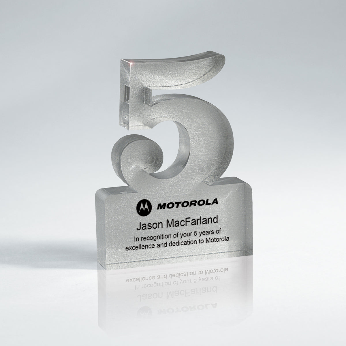 Brushed Metallic Years of Service Acrylic Award