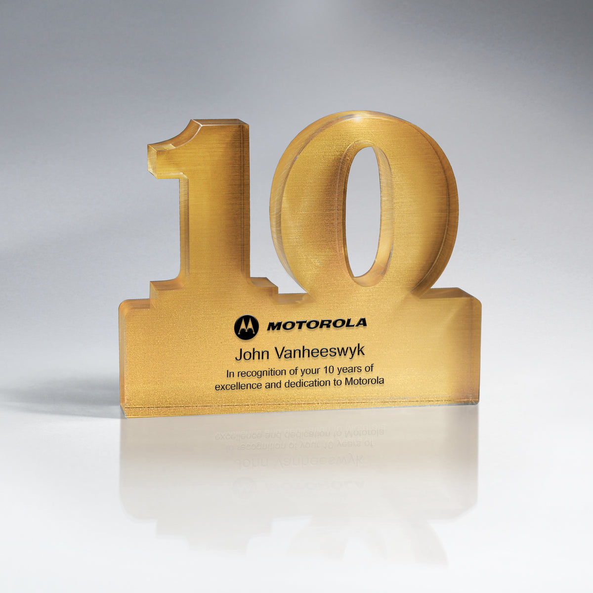Brushed Metallic Years of Service Acrylic Award