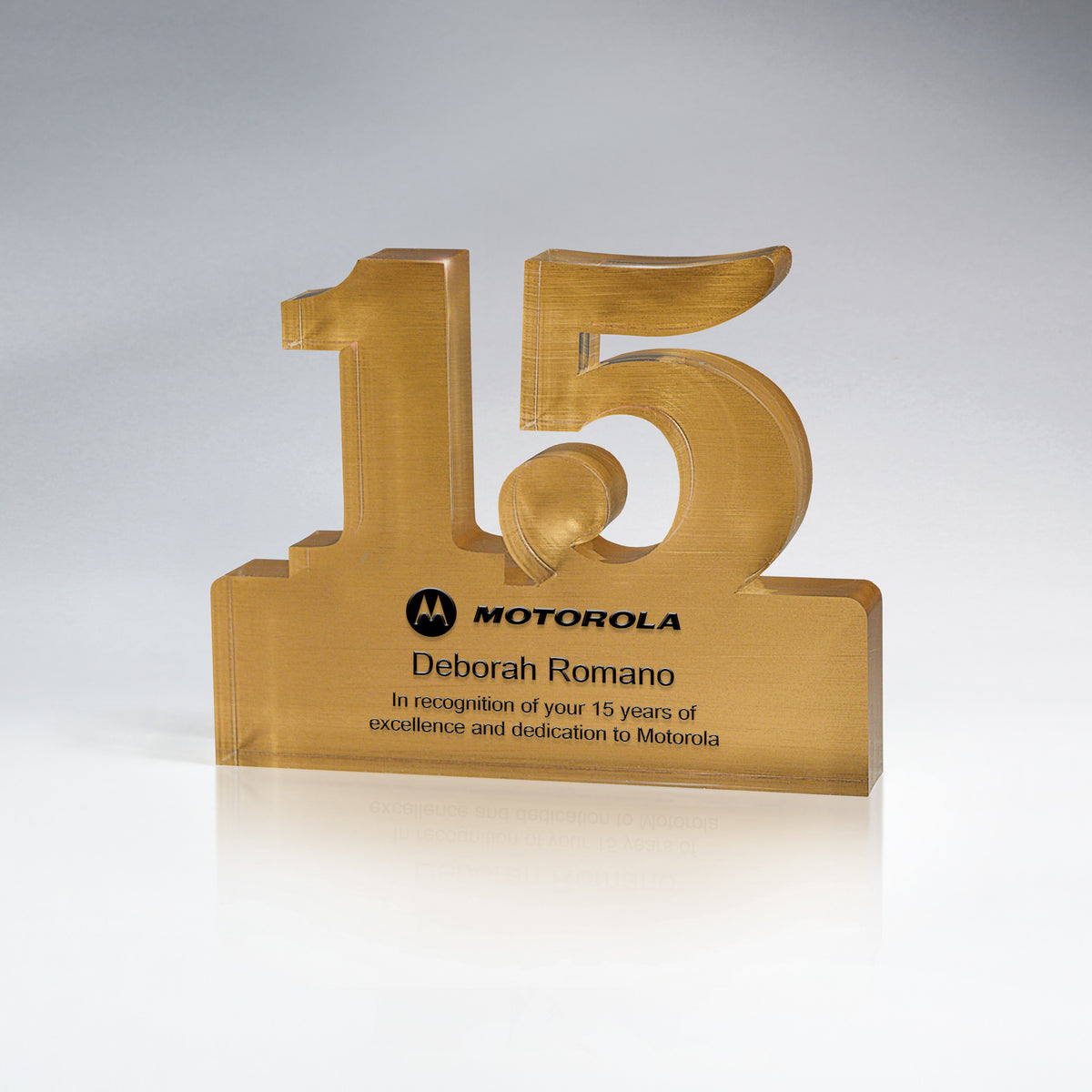 Brushed Metallic Years of Service Acrylic Award
