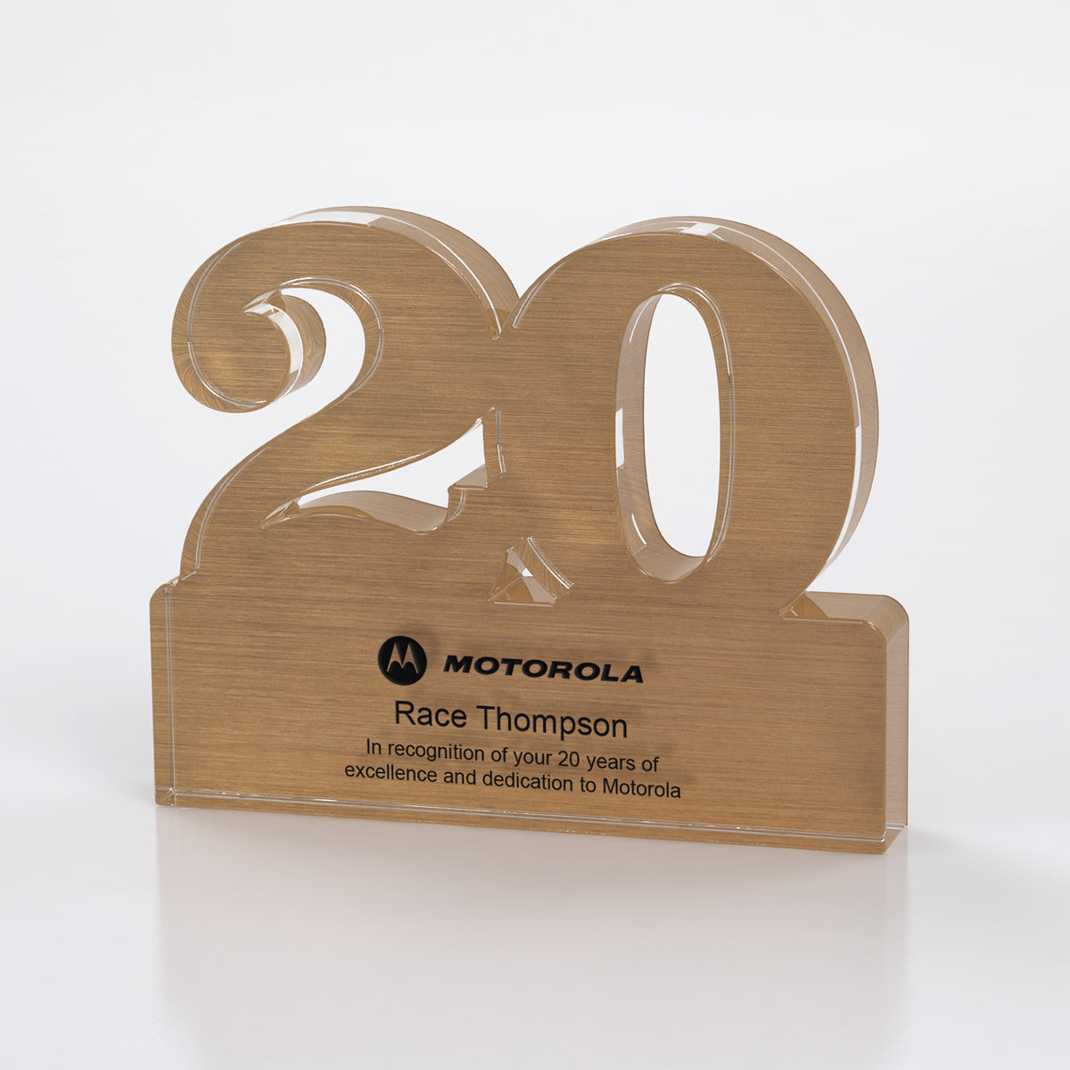 Brushed Metallic Years of Service Acrylic Award