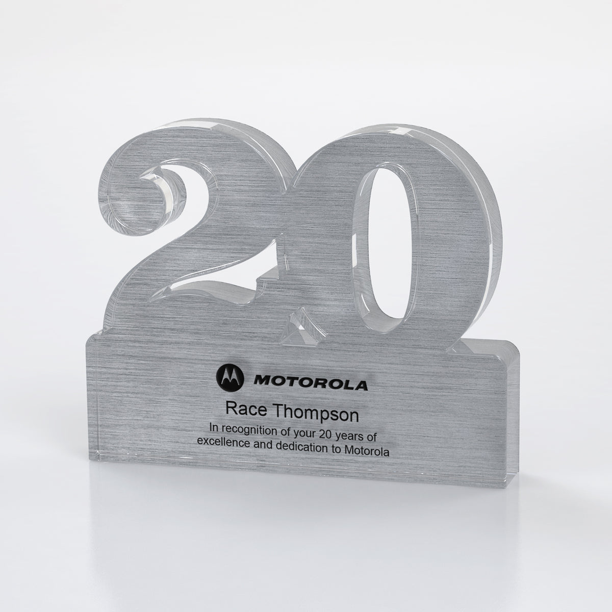 Brushed Metallic Years of Service Acrylic Award