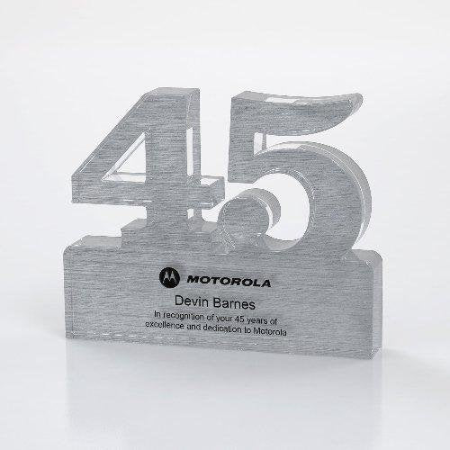 Brushed Metallic Years of Service Acrylic Award