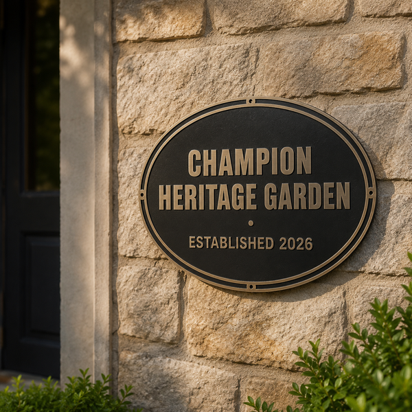 Cast Aluminum Oval Plaque - lifestyle