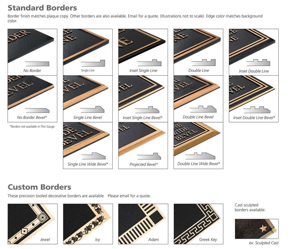 Traditional Bronze and Aluminum Plaques