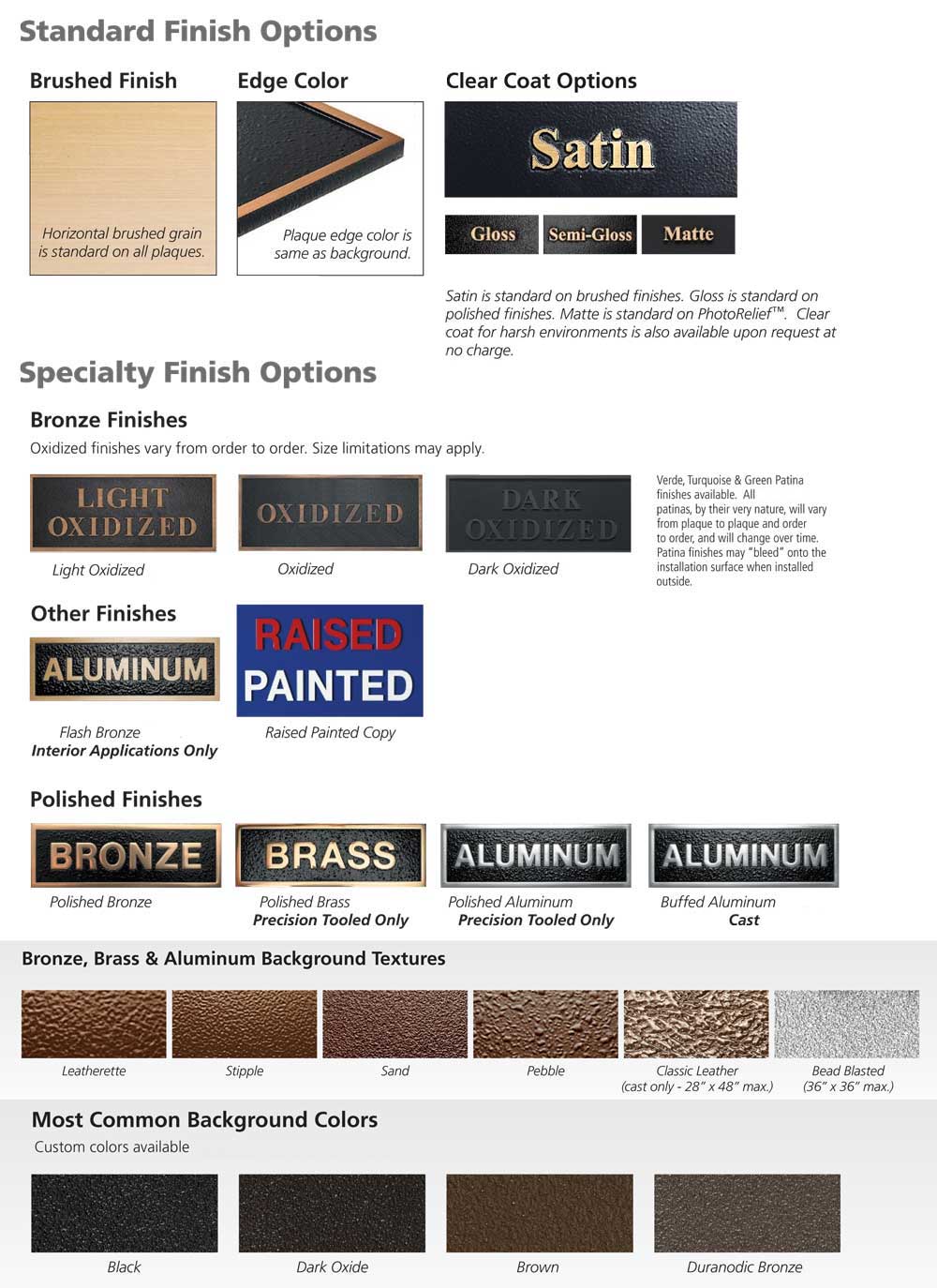 Traditional Bronze and Aluminum Plaques