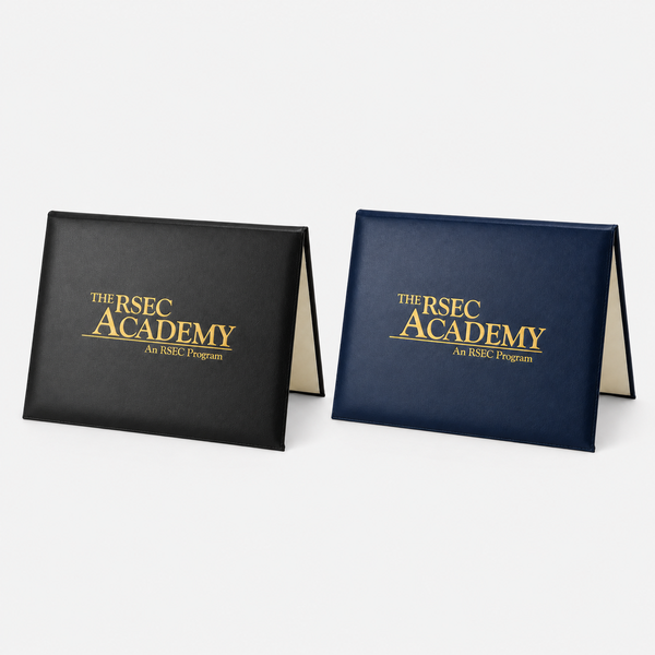 Custom Padded Diploma Cover - Black and Blue - group catalog