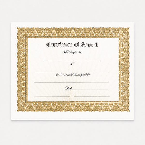 Certificate Paper - Gold - variant catalog