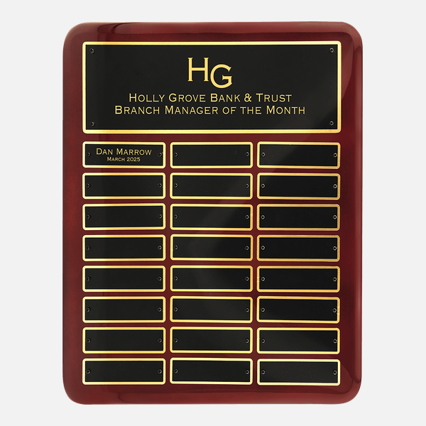 Rosewood Piano Finish Perpetual Plaque – P3762 24-plate option