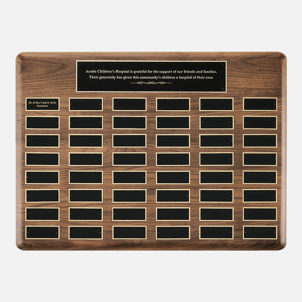 American Walnut Airflyte Perpetual Plaque – P3940 48-plate option