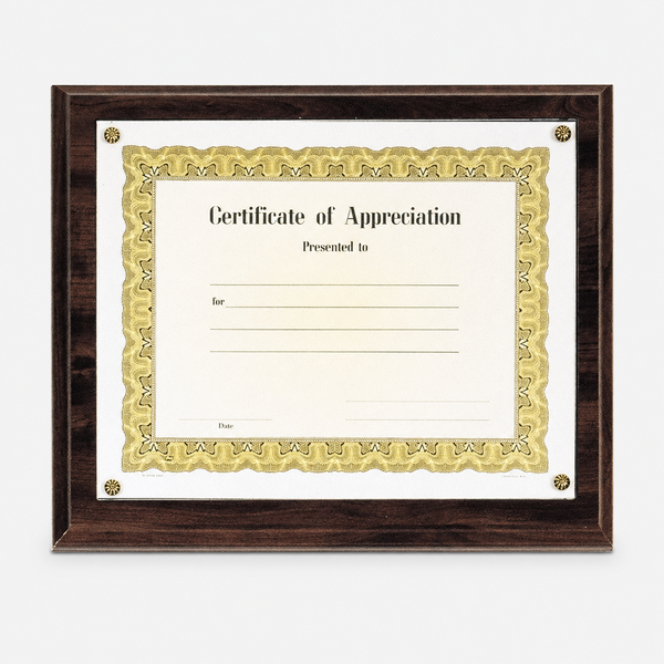 Cherry Finish Recessed Certificate Holder - catalog