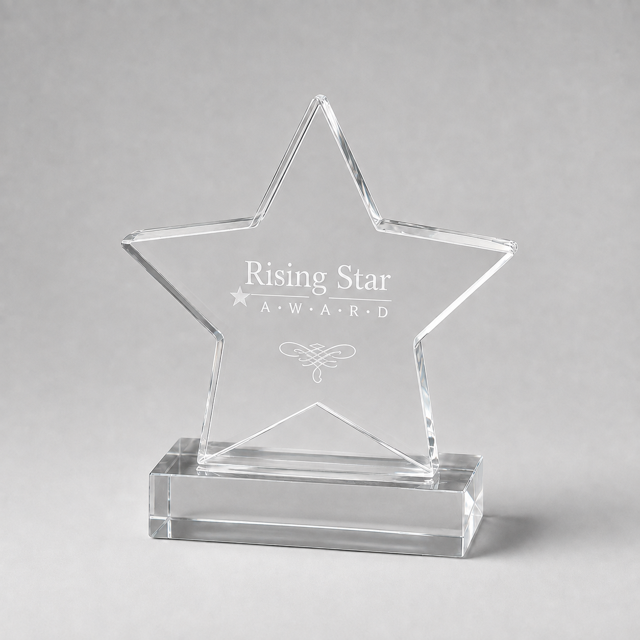 Clear Star Acrylic Award with Base