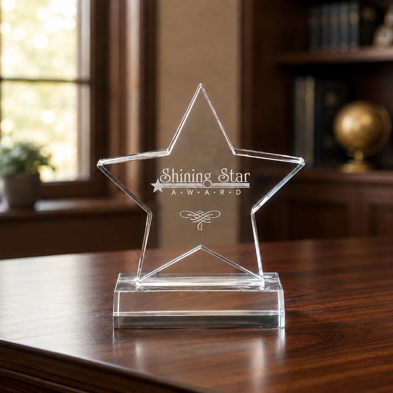 Clear Star Acrylic Award with Base