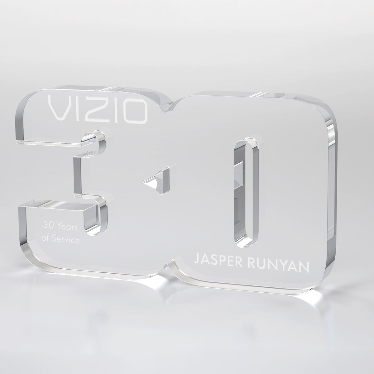 Clear Years of Service Acrylic Award