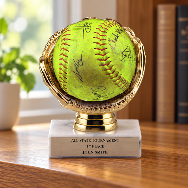 Commemorative Softball Display Award — lifestyle display