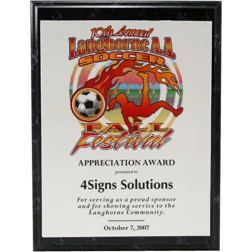 Custom Full Color Plaque