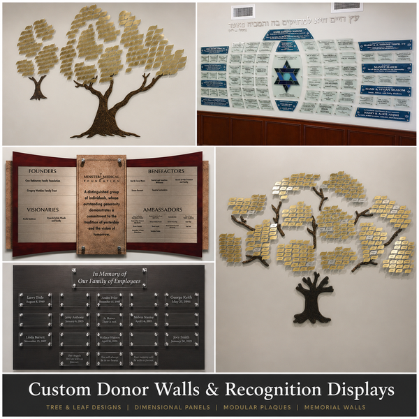 Custom Donor Walls and Recognition Displays - sample options