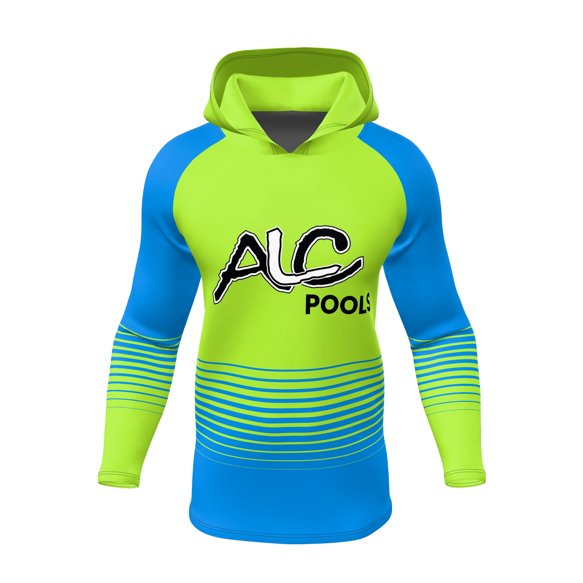 Custom Sublimated Men's Long Sleeve Hooded T-Shirt