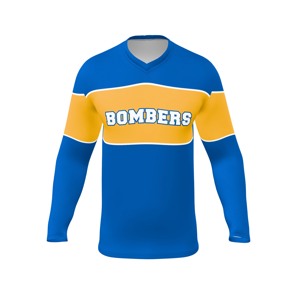 Custom Sublimated Men's Long Sleeve V-Neck T-Shirt