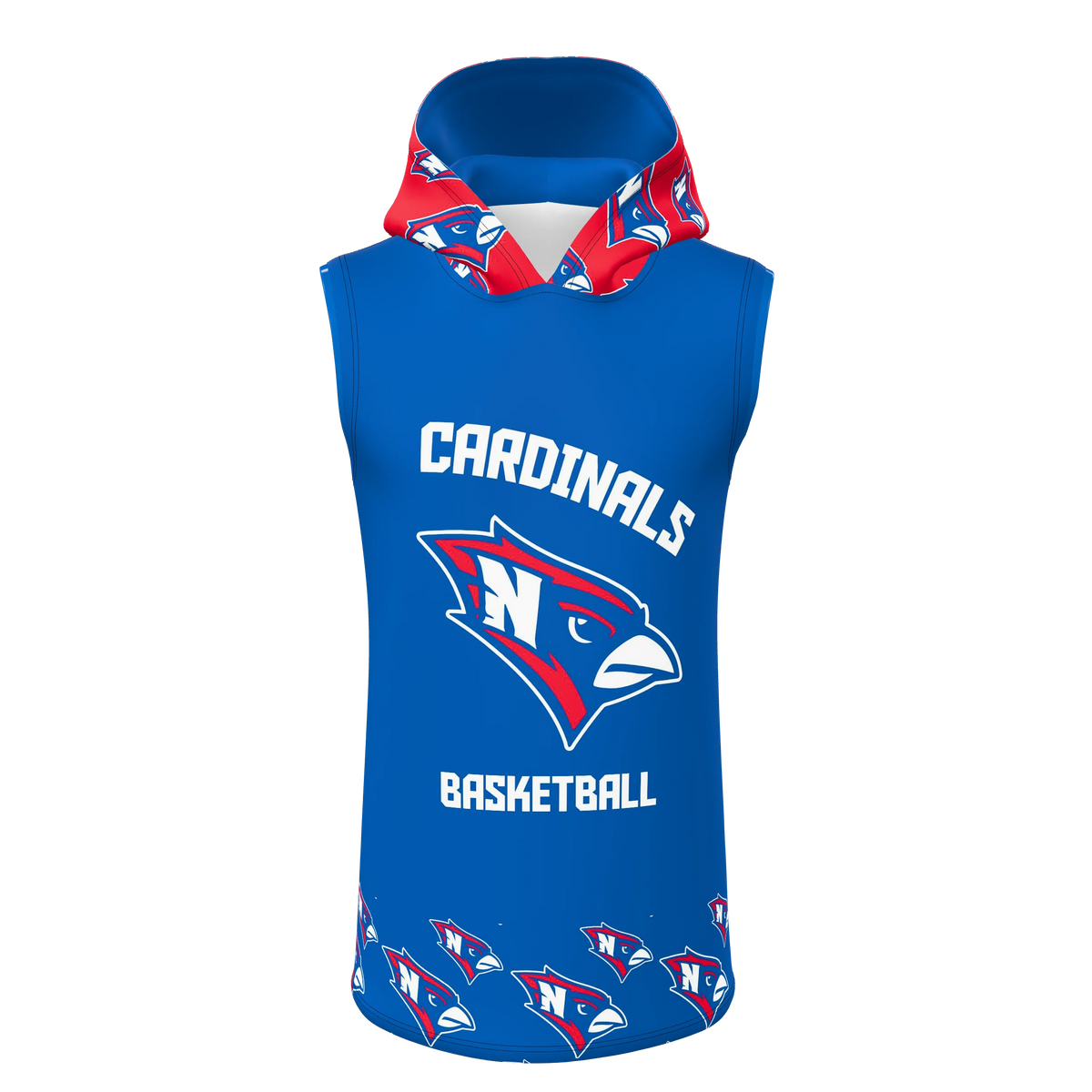 Custom Sublimated Men's Sleeveless Hooded T-Shirt
