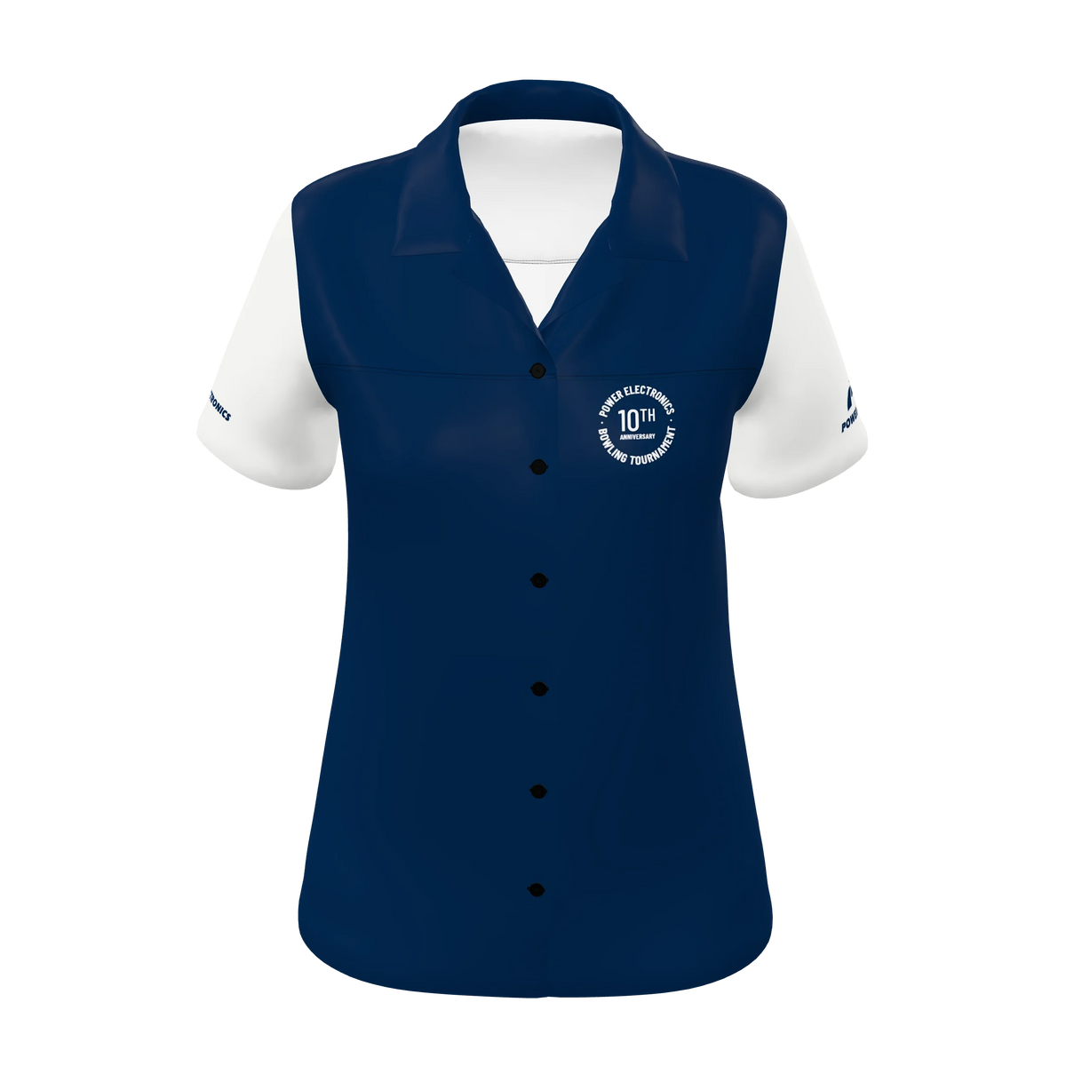 Custom Sublimated Women's Short Sleeve Button-Up Shirt