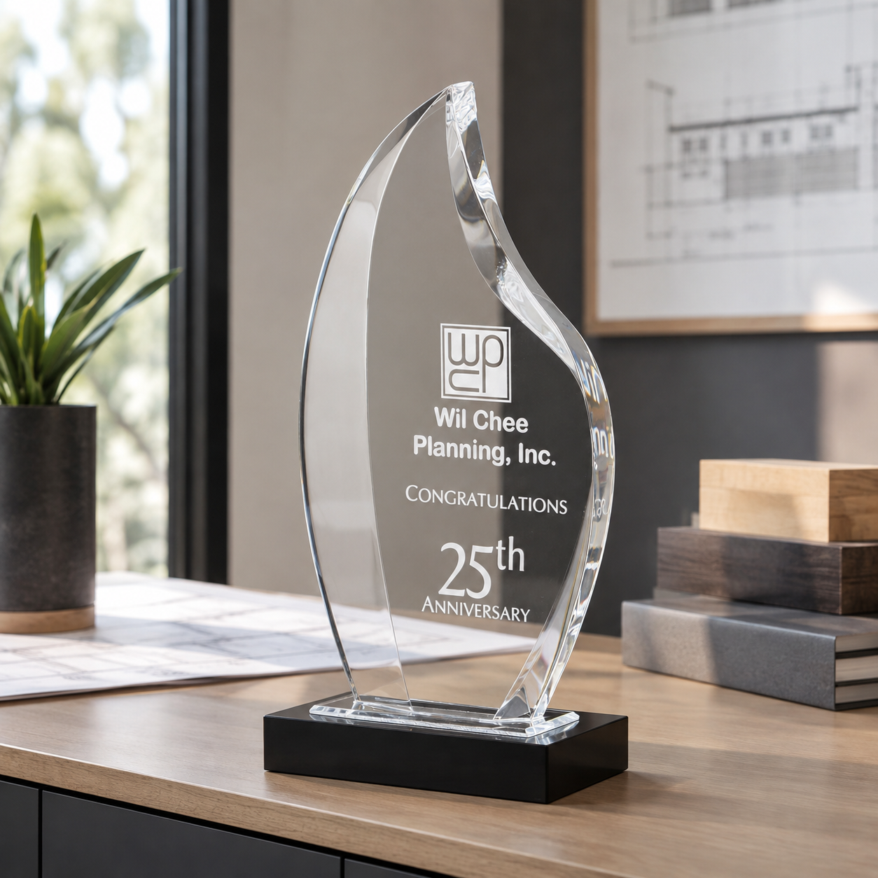 Deep Bevel Lucite Award