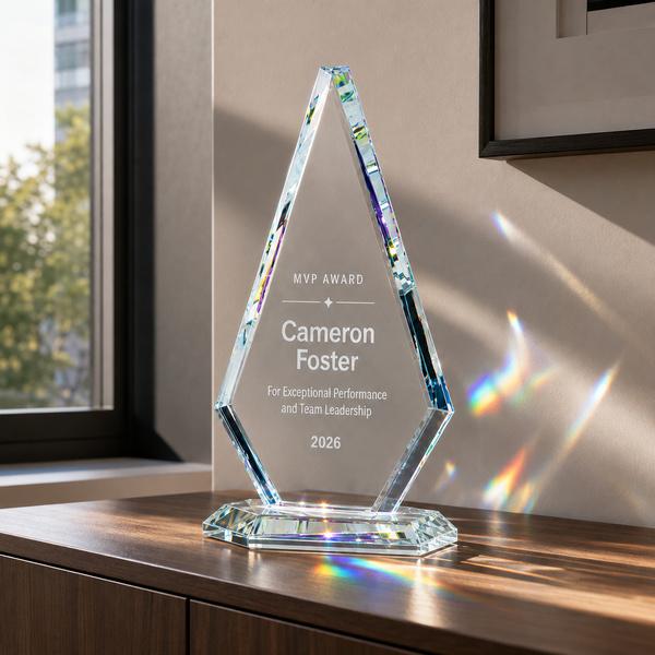 Diamond Series Glass Award with Prism-Effect Top