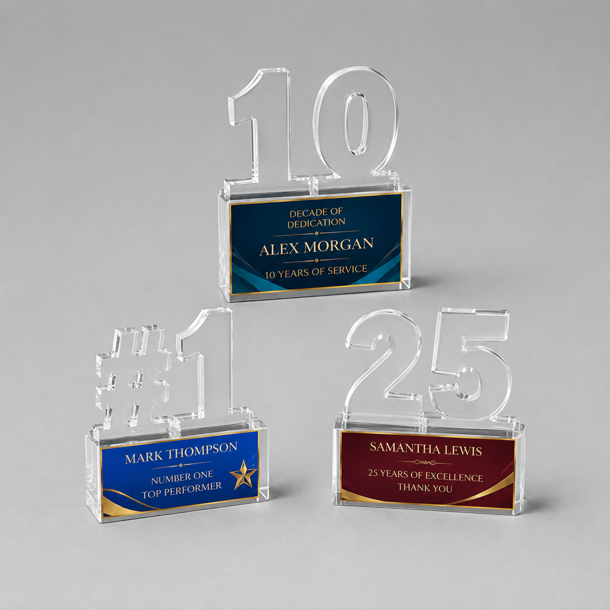 Double-Digit Clear Milestone Acrylic Award