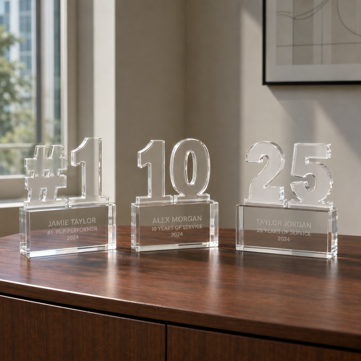 Double-Digit Clear Milestone Acrylic Award