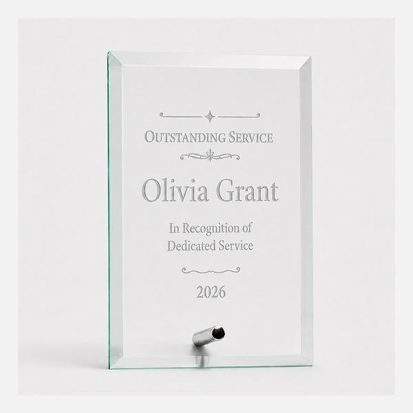 Economy Jade Glass Standing Plaque