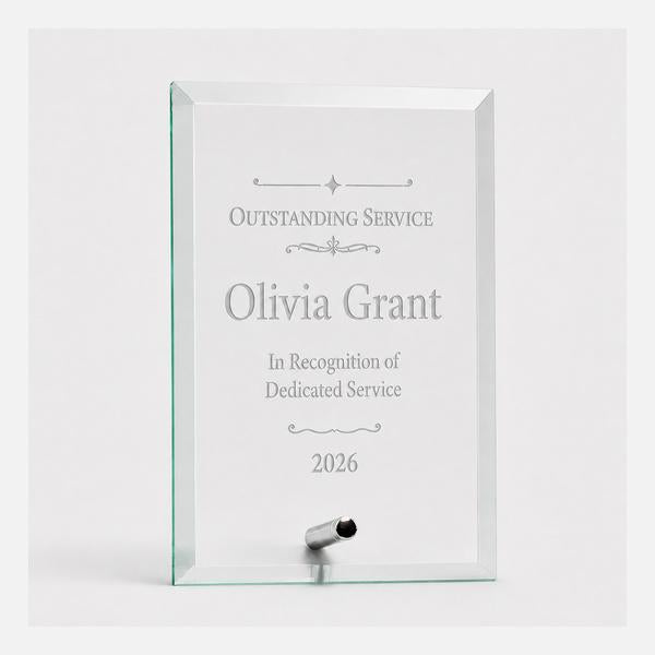 Economy Jade Glass Standing Plaque