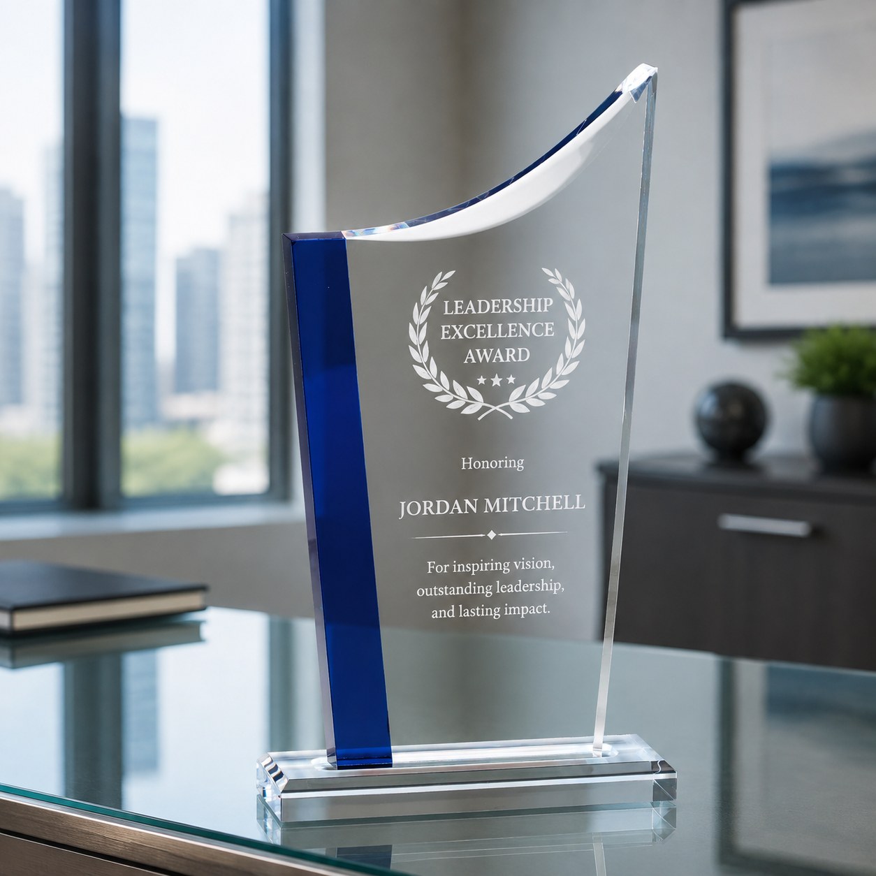 Elegant Swoop Top Acrylic Award