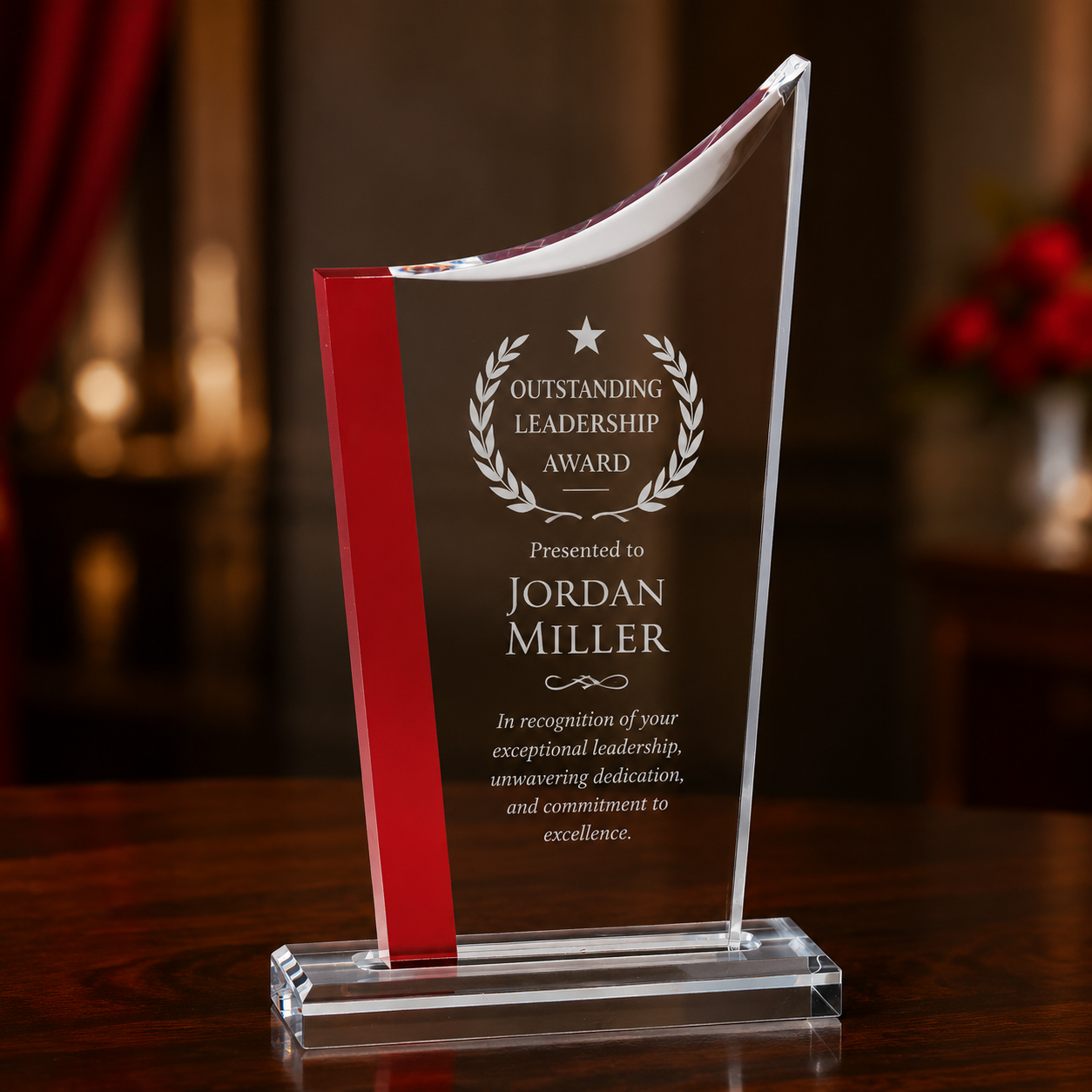 Elegant Swoop Top Acrylic Award