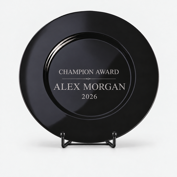 European Glass Commemorative Plate - Black - variant catalog
