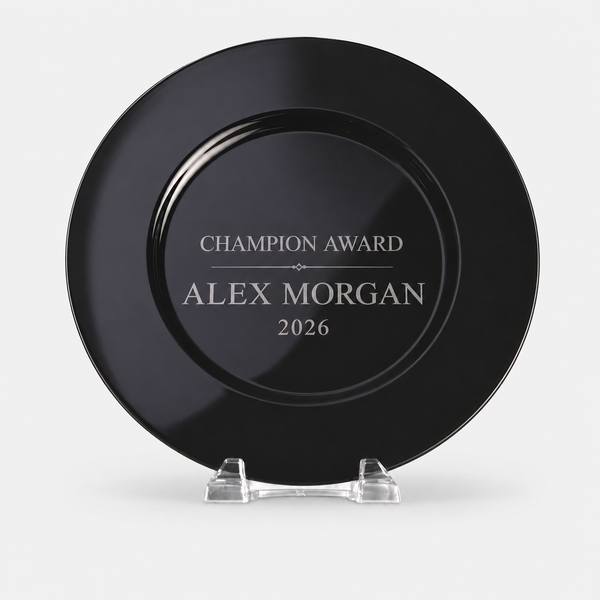 European Glass Commemorative Plate - Black - variant catalog