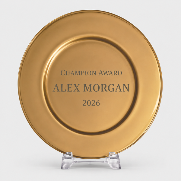 European Glass Commemorative Plate - Gold - variant catalog
