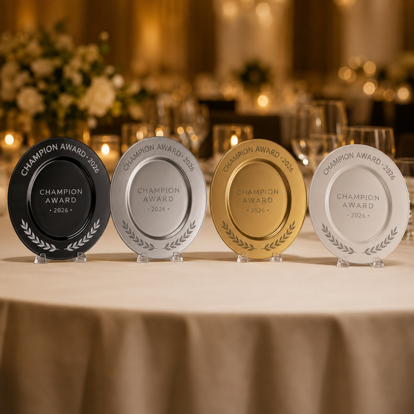 European Glass Commemorative Plate - lifestyle