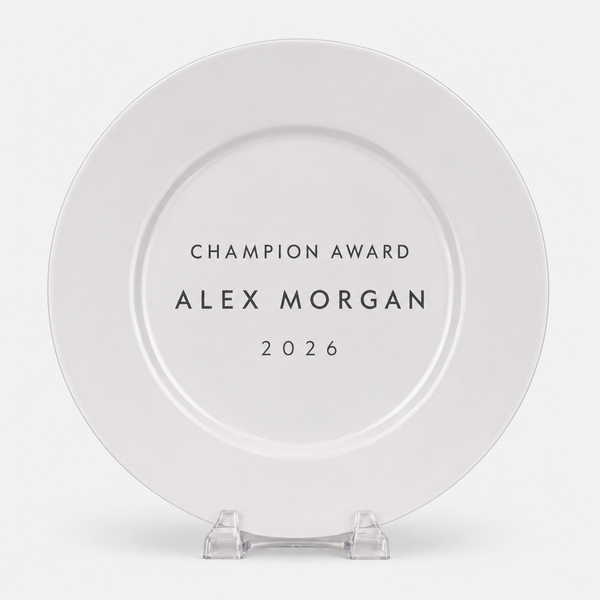 European Glass Commemorative Plate - White - variant catalog