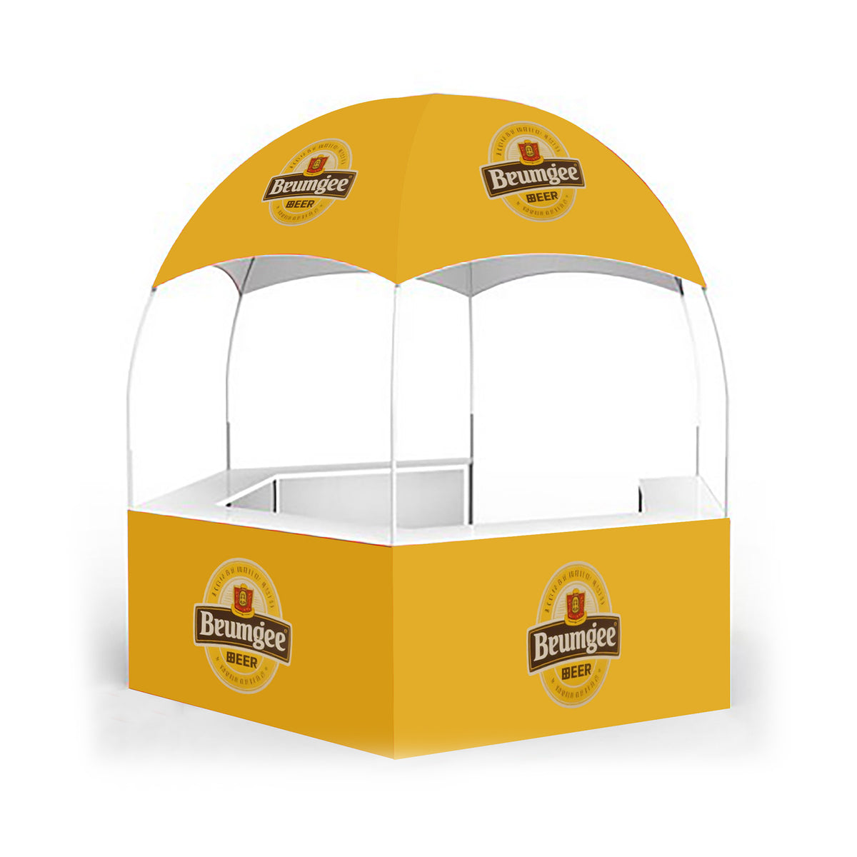 Hexagonal Event Kiosk Tent — Custom 10'X10' Promotion Event Hexagonal Kiosk Dome Tent (Full Color)