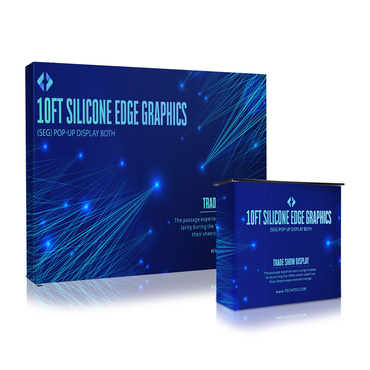 SEG Backlit Display and Counter Kit — 10FT Silicone Edge Graphics (SEG) Pop-Up Display Booth