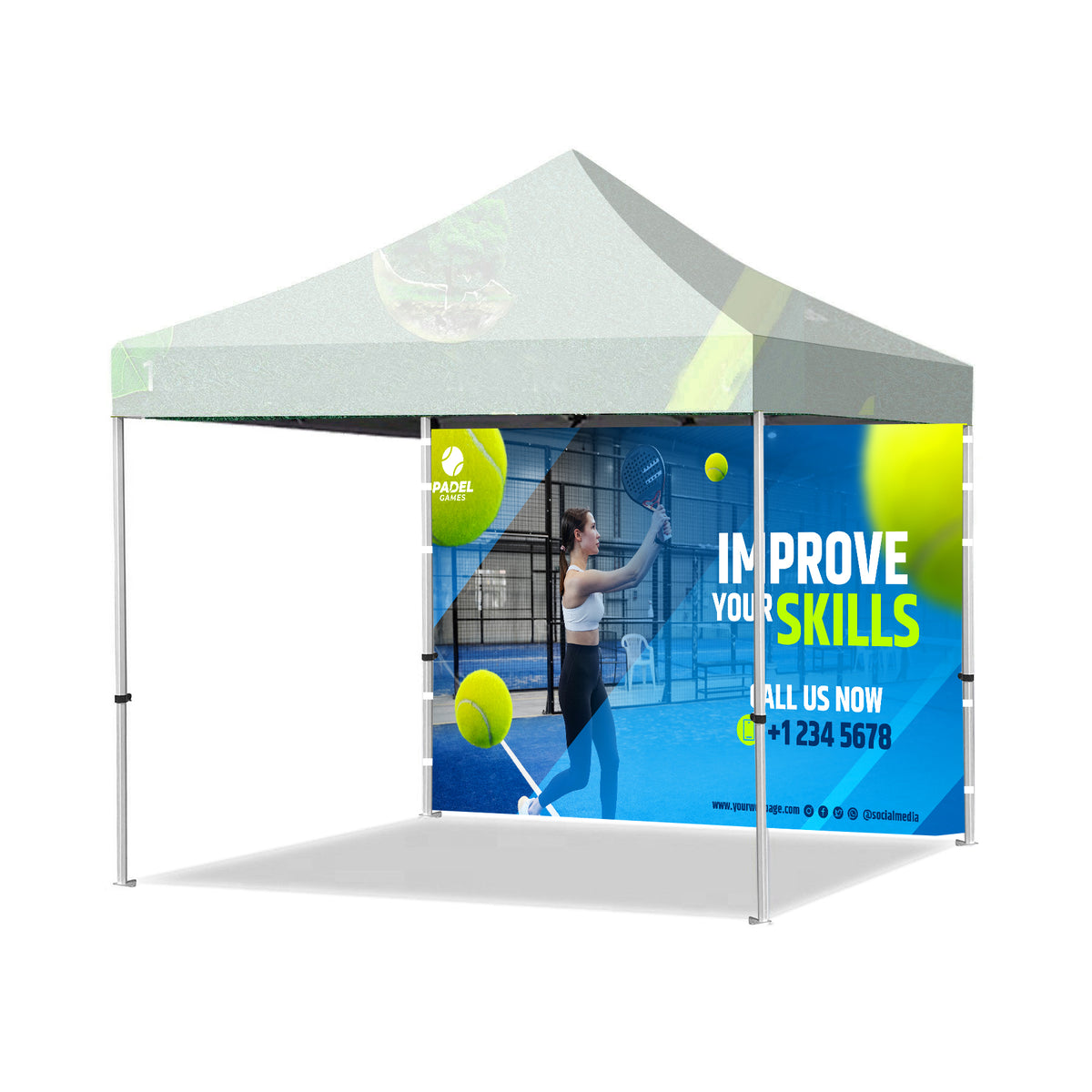 Printed Canopy Tent Full Wall — 10' Tent Wall (Full-Bleed Dye Sublimation)