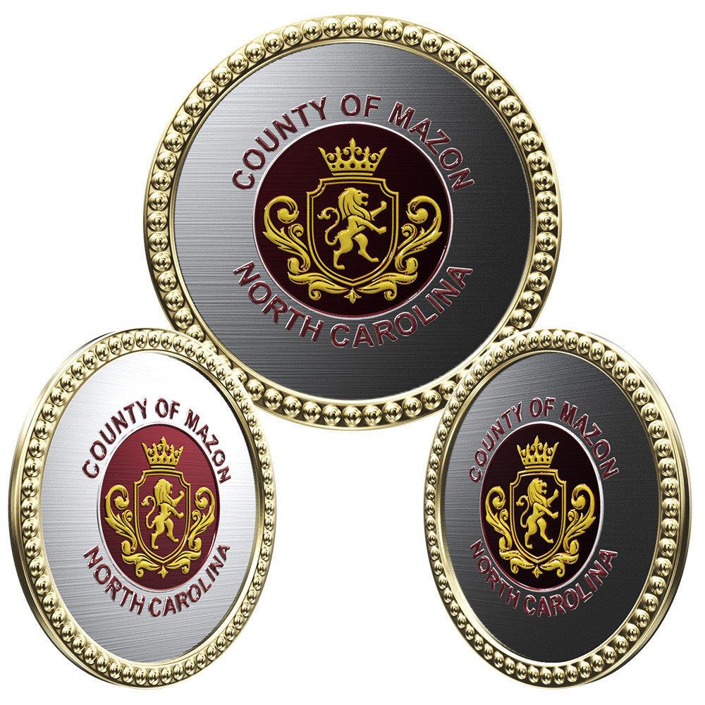 Decorative Border Round Texture Tone lapel pin — style example; size varies by selection