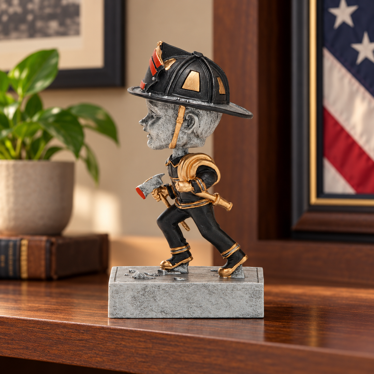 Firefighter and Police Bobblehead Awards — lifestyle photo