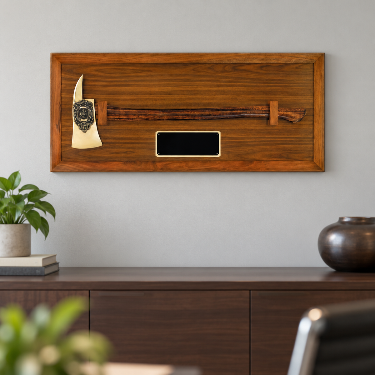 American Hero Axe Plaque — lifestyle photo