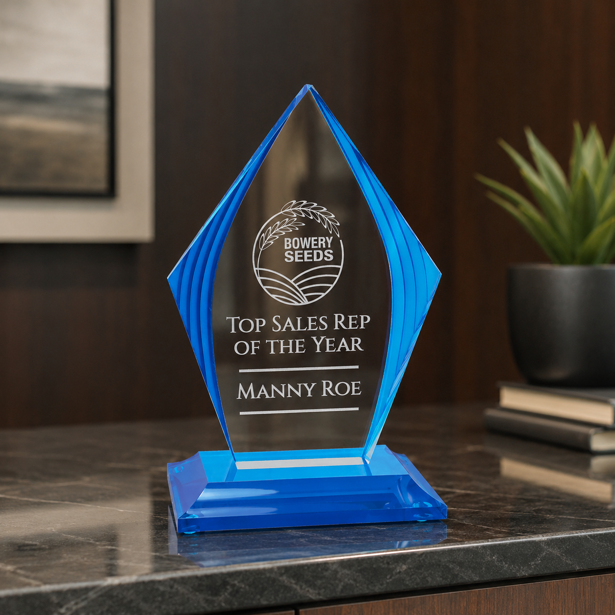 Diamond Accent Flame Acrylic Award