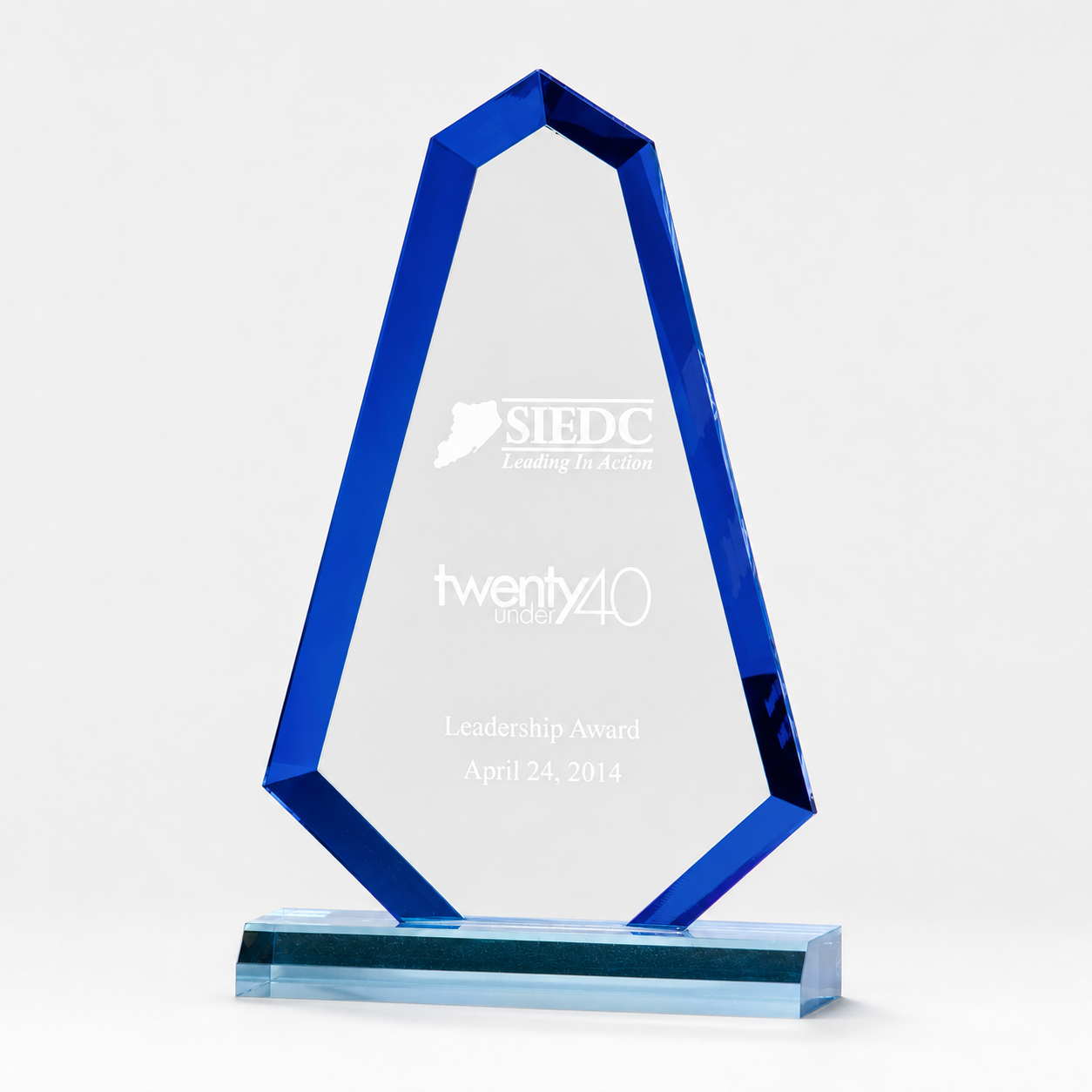 Blue Accent Flame Acrylic Award