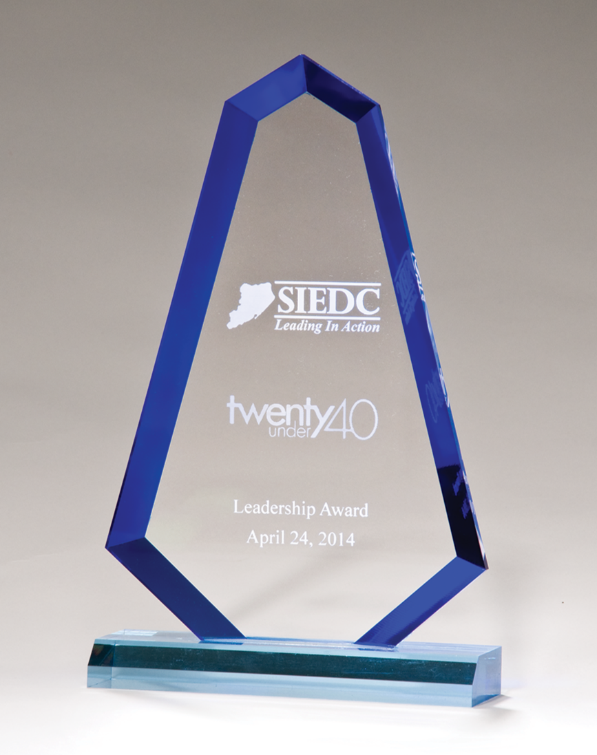 Blue Accent Flame Acrylic Award