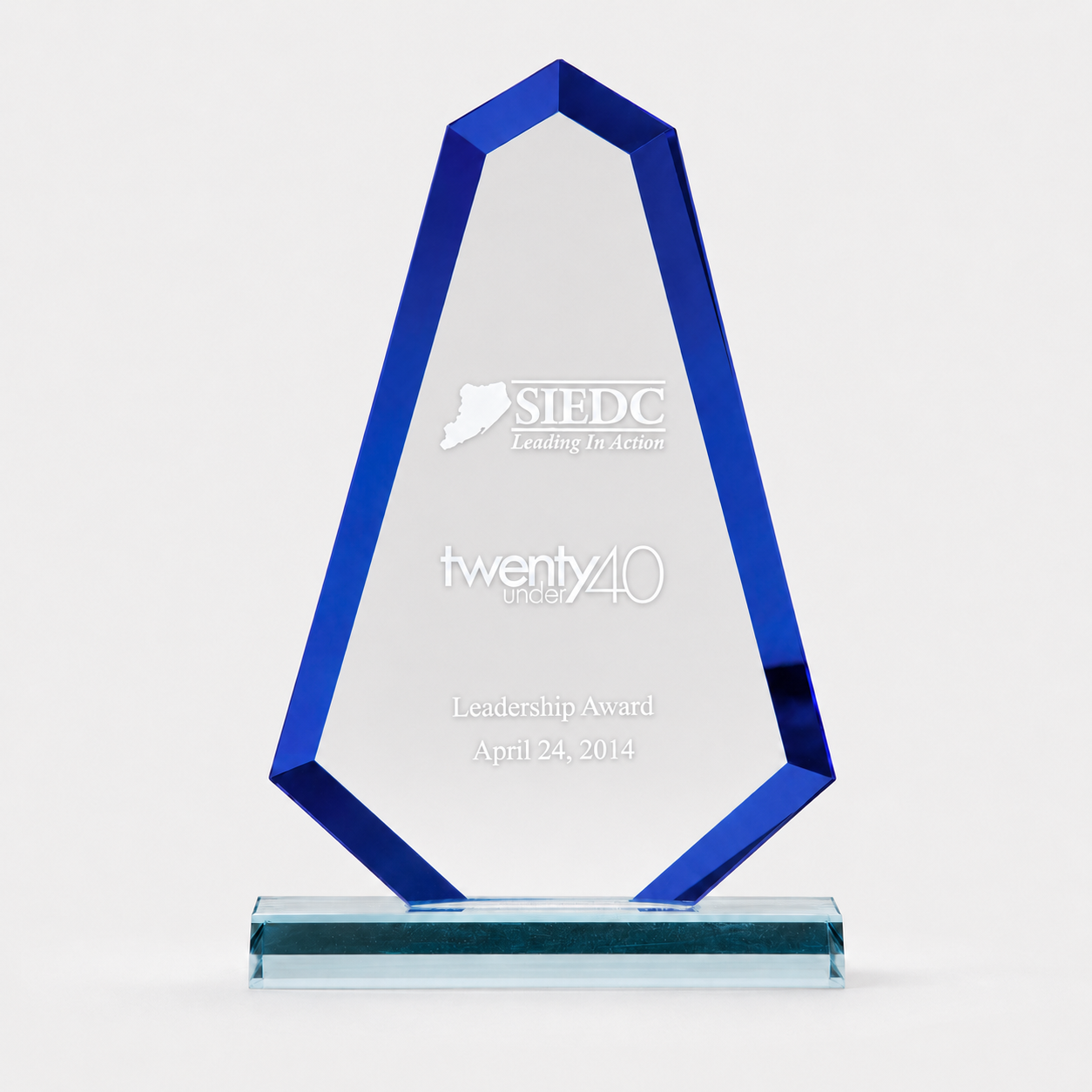 Blue Accent Flame Acrylic Award