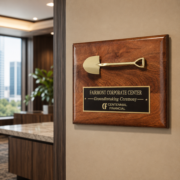 Genuine Walnut Shovel Plaque - lifestyle