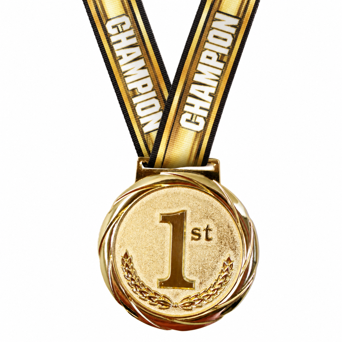 Gold Olympic Series Medal with gold Champion ribbon