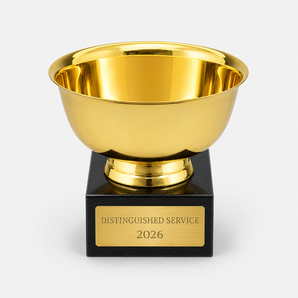 Gold Revere Bowl on Marble Base - catalog